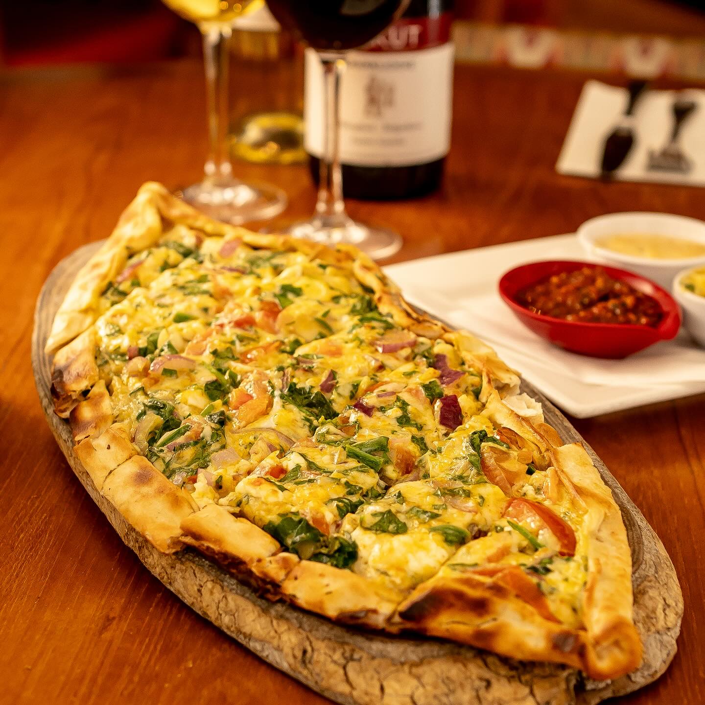 Pide served at Café Istanbul in Manchester 