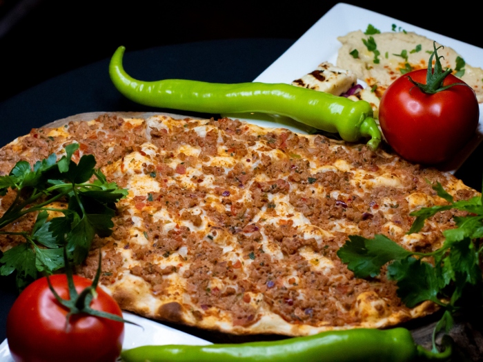   Lahmacun served at Café Istanbul in Manchester 